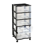 thumbnail of Cajonera oficina carro  5 cajones organizador de plástico negro