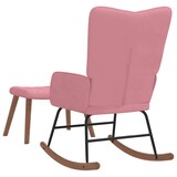 thumbnail of vidaXL Schaukelstuhl mit Hocker Samt Rosa