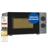 thumbnail of Exquisit Mikrowelle 20L, 700 Watt, 24,5cm Drehteller, 5 Leistungsstufen, Timer, Auftaufunktion, 2 Drehregler, MW850-070 grau