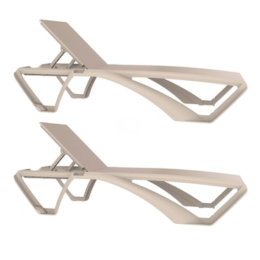 Resol MARINA CLUB Set 2 Tumbona Exterior Estructura Marfil - Textilene Beige