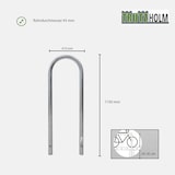 thumbnail of 2 x Fahrradanlehnbügel 115 x 41 cm Edelstahl Ø 49 mm grau