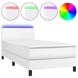 thumbnail of vidaXL Boxspringbett mit Matratze & LED Weiß 100x200 cm Kunstleder
