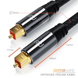 thumbnail of Primewire Optisches-Kabel, S/PDIF, Toslink, Lichtwellenleiter mit Metallstecker & Nylonmantel, Audiokabel - 3m