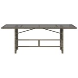thumbnail of vidaXL Gartentisch mit Glasplatte Grau 190x80x75 cm Poly Rattan
