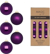 thumbnail of 36 Weihnachtskugeln Glas 4cm matt & glänzend Christbaumkugeln Weihnachtsbaumkugeln Weihnachten Christbaumschmuck Weihnachtsbaumschmuck Lila Purpur