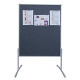 thumbnail of Moderatorentafel PRO, Filz/Filz, Aluminiumrahmen, 1200 x 1500 mm, grau