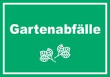thumbnail of Gartenabfälle Mülltrennung Schild Text Symbol Blätter Garten waagerecht A3 Rückseite selbstklebend