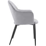 thumbnail of tectake Eetkamerstoel Sachel, fluweellook, gestoffeerd, 120 kg - lichtgrijs, Set van 2 - 405466