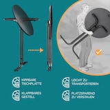 thumbnail of CASARIA® Stehtisch klappbar mit Husse 80cm Rund Bistrotisch grau