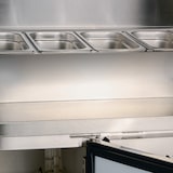 thumbnail of Romux® Saladette Kühltisch mit 2 Türen 136x70 cm für 7 GN 1/3 Behälter mit Umluftkühlung | Zubereitungstisch aus Edelstahl mit Kapazität 228 L