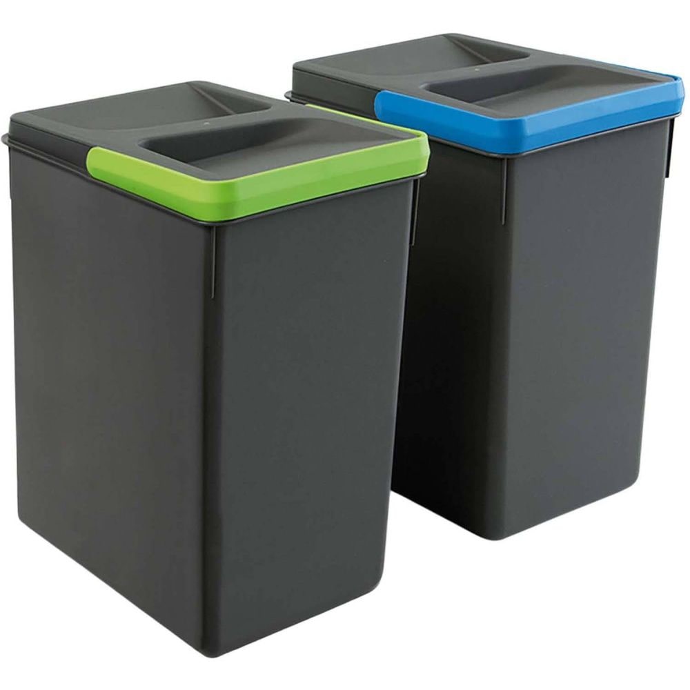 Bacs de tri pour tiroir de cuisine Recycle 2 bacs de 7 litres Emuca