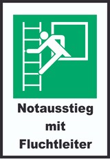 thumbnail of Notausstieg mit Fluchtleiter A3 (297x420mm) Schild