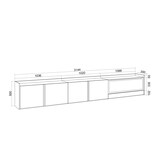 thumbnail of TV-Schrank, Lowboard, 315x50x35 cm, Für TV-Geräte bis zu 80", Elektrokamin XXL, Hängend, Schwarz Eiche