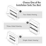 thumbnail of Lareira elétrica de parede, lareira embutida de 3 lados, BOSTON130 L127 x P20 x A44