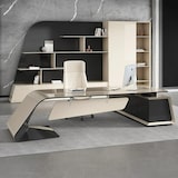 thumbnail of Moderner Schreibtisch 180 cm mit Sideboard – Design Bürotisch Executive Desk Weiß Schwarz
