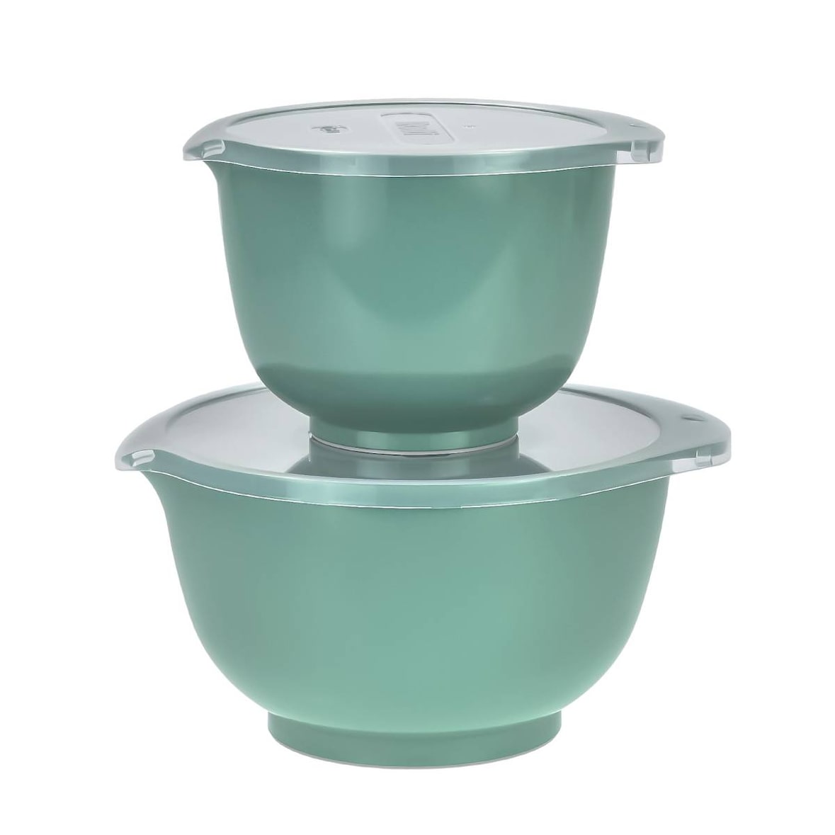 Rosti Rührschüssel Set 2tlg. mit Deckel "Margrethe" New türkis (nordic green) 1,5+3,0L