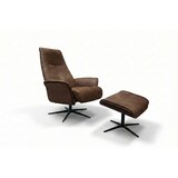 thumbnail of KAWOLA Relaxsessel FERREIRA Drehsessel Lederfaserstoff cognac mit Hocker