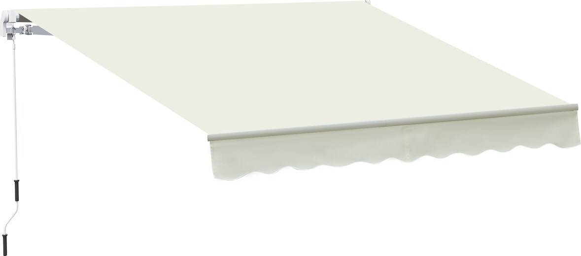 Toldo Manual Plegable de Aluminio con Manivela Terraza Balcón 395x245 cm Blanco
