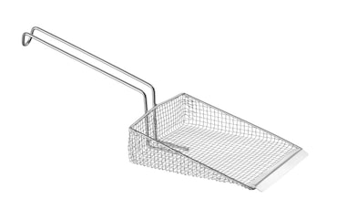 Cuchara para freír Hendi fabricada en acero inoxidable y cuadrada.