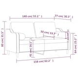 thumbnail of vidaXL 2-Sitzer-Sofa mit Zierkissen Dunkelgrau 140 cm Stoff