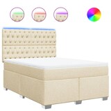 thumbnail of vidaXL Boxspringbett mit Matratze Creme 160x200 cm Stoff
