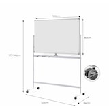 thumbnail of COSTWAY Doppelseitiges mobiles Whiteboard, 120 x 80 cm, höhenverstellbares magnetisches Whiteboard mit Rollen