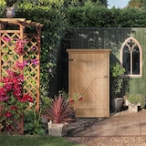 thumbnail of Outsunny Caseta de Jardín de Madera 75x56x115cm con 3 Estantes Puerta Pestillo