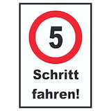 thumbnail of Schritt fahren 5 km/h Schrittgeschwindigkeit Schild Langsam fahren A3 (297x420mm)