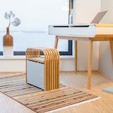 thumbnail of Relaxdays Hocker mit Aufbewahrung, Design Sitzhocker mit Stauraum, schmaler Bambus Holzhocker für die Garderobe, natur