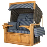 thumbnail of Strandkorb deVries PURE® Friesland Sylt XL - PE stone grey - Dessin 249 - inkl. Schutzhülle