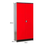 thumbnail of PROREGAL Stahlschrank BEE mit 7 lackierten Fachböden | HxBxT 195x92x42cm | Schwarz-Rot | Werkstattschrank Werkzeugschrank Aktenschrank