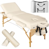 thumbnail of 3 Zonen Massageliege-Set Somwang mit 7,5cm Polsterung, Rollen und Holzgestellbeige