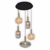 thumbnail of Lámpara Colgante Colección Bareim 5 Luces Ámbar/Fumé Ø 70cm