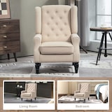 thumbnail of HOMCOM Poltrona per Salotto in Stile Francese con Cuscini Beige