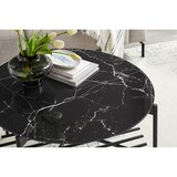 thumbnail of SalesFever Mesa de centro Ø 84cm | rodada | Placa de vidro de 6 mm em aspecto mármore | Estrutura metálica | L 84 x P 84 x A 43 cm | Preto
