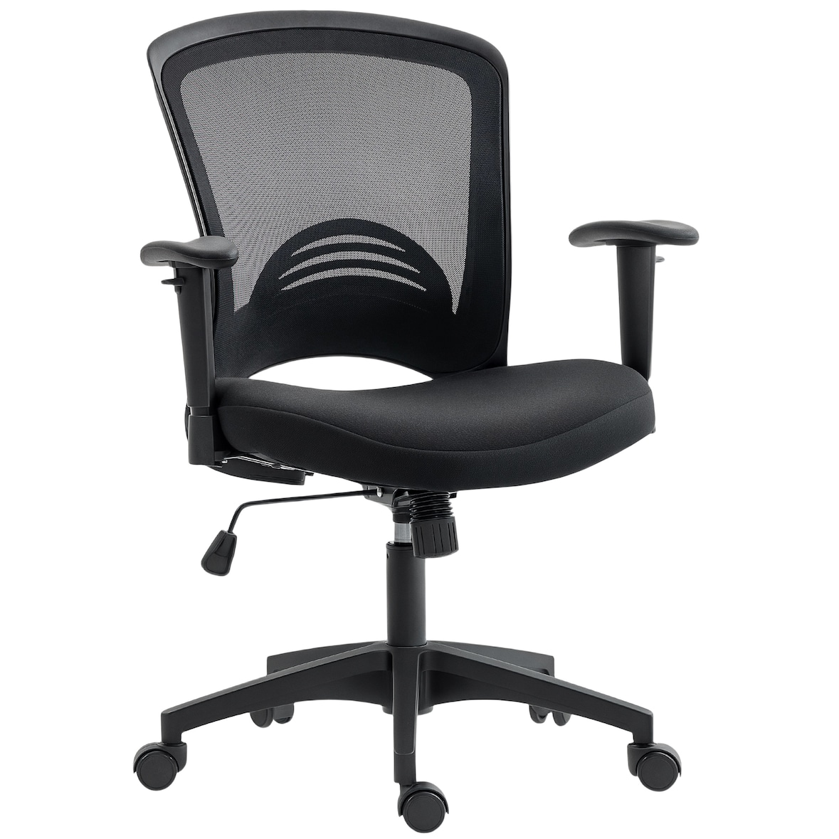 HOMCOM Sedia da Ufficio Traspirante ad Altezza Regolabile Nera