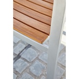 thumbnail of METRO Professional Sedia con schienale da esterno Lynx, alluminio / legno di eucalipto, 58 x 60 x 88 cm, con braccioli, impilabile, marrone / grigio