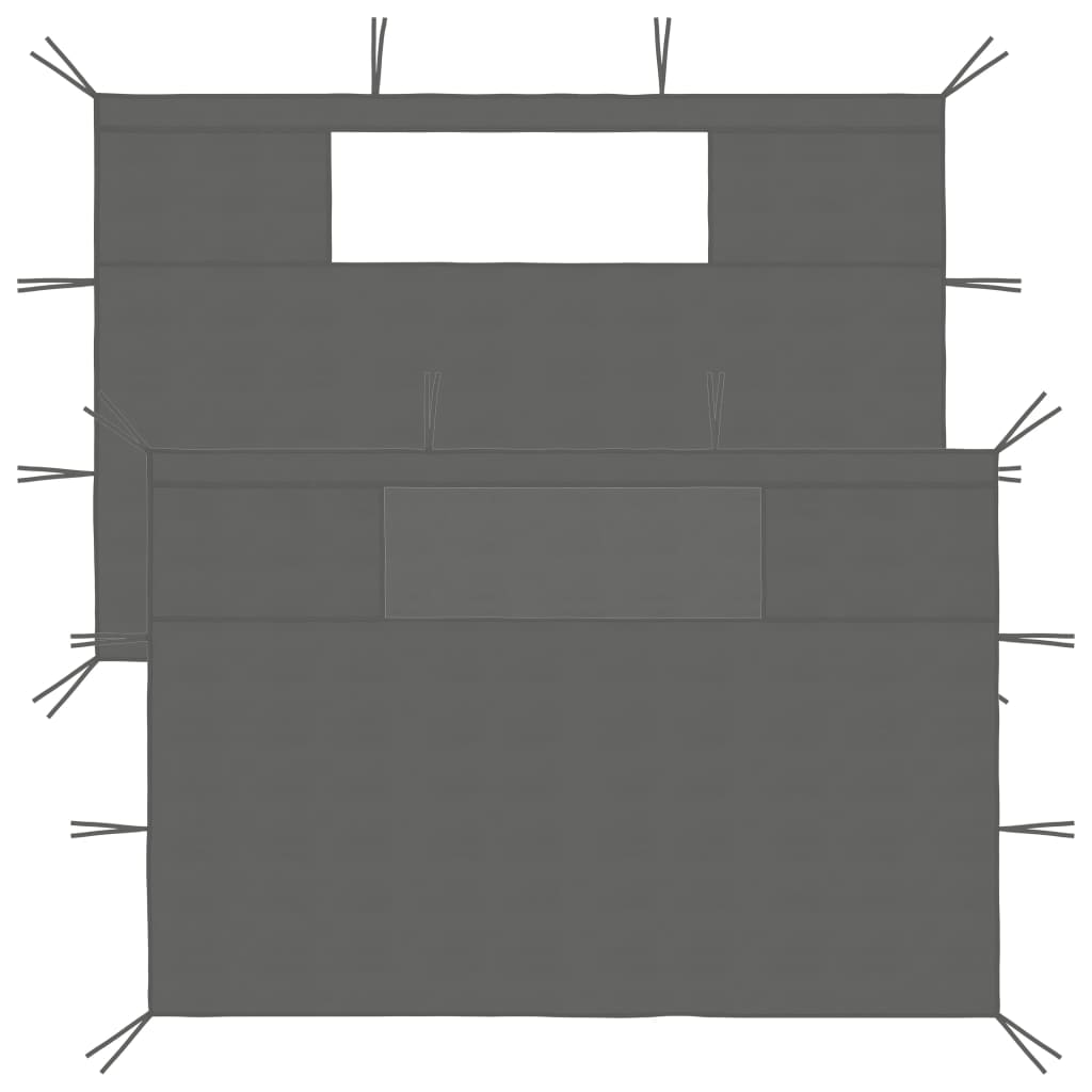 Parois latérales de belvédère avec fenêtres 2 pcs Anthracite Modèle Vega Executive Élite