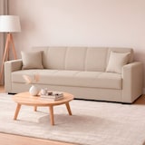 thumbnail of Divano Letto 3 Posti Con Contenitore Moderno Salvaspazio Con Meccanismo Click-Clack E Imbottitura A Molle Design Moderno 214 x 80 x 87 Cm Beige