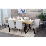 thumbnail of Sedia pranzo soggiorno Littau tessuto 43x56x90cm avorio beige piedi scuri