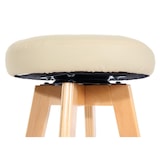 thumbnail of Barhocker Navan, Barstuhl Tresenhocker, Holz Kunstleder drehbar ~ creme, helle Beine
