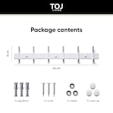 thumbnail of TOJ Living Perchero de pared – 12 ganchos – 46 cm – acero inoxidable – blanco – colgador