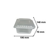 thumbnail of Barquette Micro-ondable 1000 cc avec Couvercle à Charnière en Plastique polypropylène (PP) par 400
