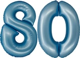 thumbnail of XL Folienballon blau matt Zahl 80