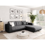 thumbnail of Canapé d'angle convertible en PU et microfibre moderne Cecilia