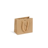thumbnail of Luxus-Tasche Small Horizontal braunes Kraftpapier Kordelgriffe 16 + 8 x 14 cm je 240 - Gimex