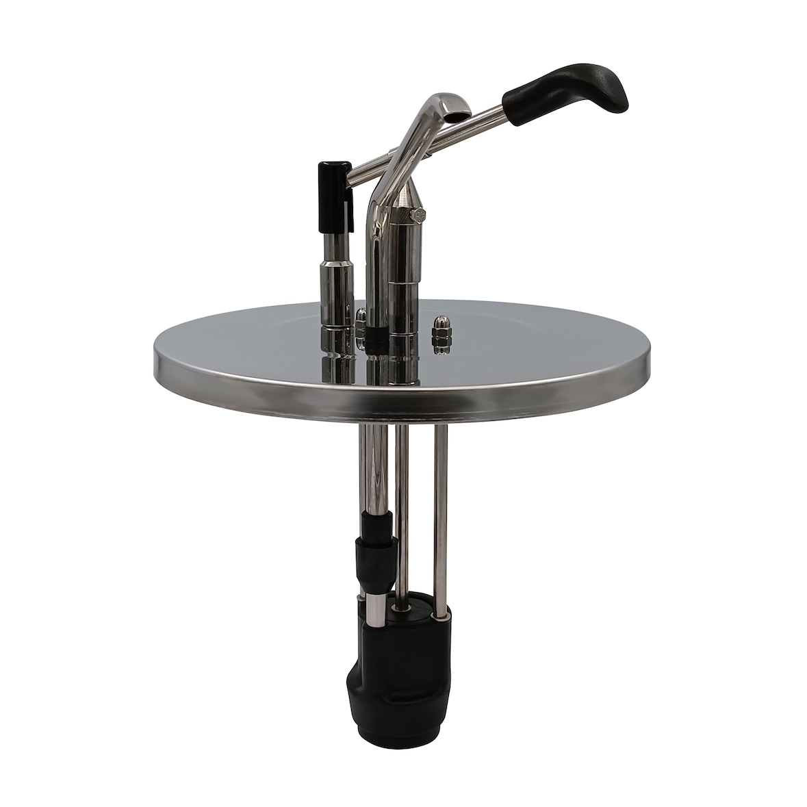 Hovicon Sausdispenser gemonteerd op RVS deksel Ø 271, t.b.v. 10 KG emmer. EDU-10-271