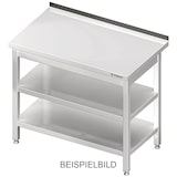 thumbnail of Stalgast Edelstahl Arbeitstisch mit Grund- und Zwischenboden, 1500x600x850 mm, ohne Aufkantung, verschweißt
