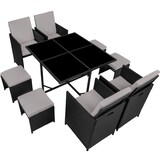 thumbnail of tectake Conjunto de ratán Bilbao 4+4+1 funda protectora  negro/gris - 404318