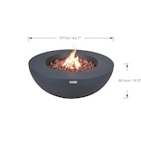 thumbnail of ELEMENTI Gas Feuertisch LUNAR BOWL Feuerstelle aus Beton - für Garten, Balkon and Terrasse, wetterbeständig, Dunkelgrau 107x107x40cm